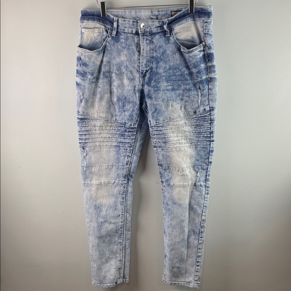 SOUTHPOLE Skinny Men's Blue Acid Wash Jeans Size 38x32